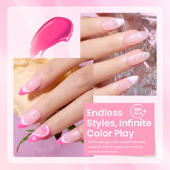 Beetles Pink Gel Nail Polish Baby Pink shades swatches for delicate manicures.