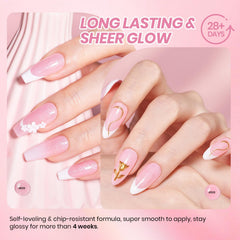 Beetles Pink Glitter Gel Polish Set jelly texture closeup demonstrates buildable translucency