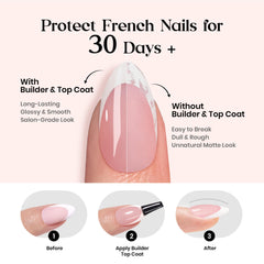 Beetles pre-french tips pink short square nails quick-application — ready-to-wear in minutes.