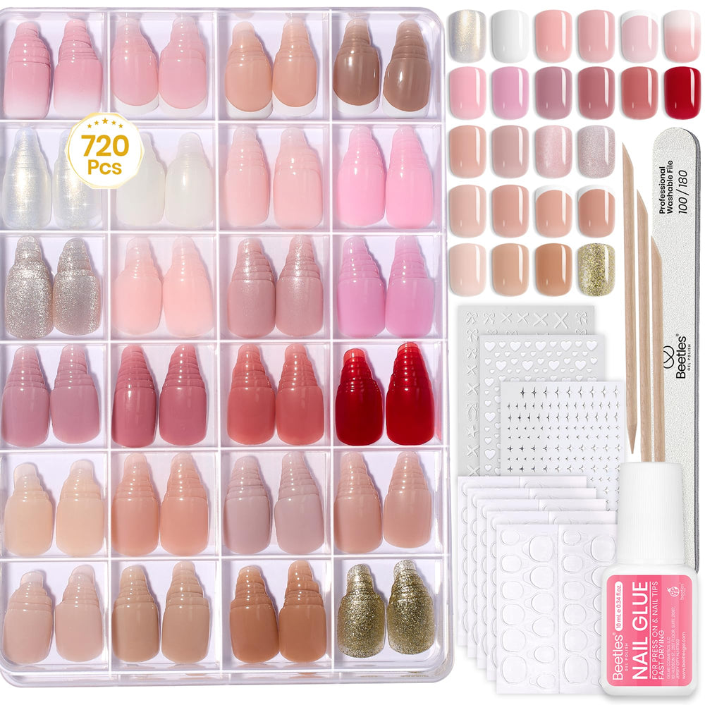 Beetles Press On Nails Kit Cream Drizzle ready for quick at-home manicures.