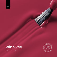 Beetles red gel polish swatch shows rich wine red shade for bold nail art.