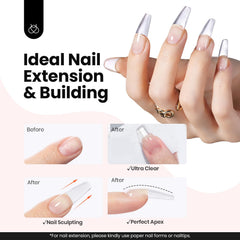 Beetles sculpted gel creates a natural C-curve on nails.