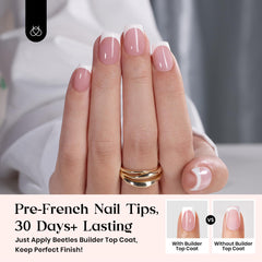 Beetles short square French tips—natural-looking fit for easy nail art.