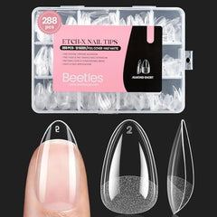Beetles Soft Gel Nail Tips Short Almond application for quick extension and natural finish.