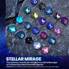 Beetles Stellar Mirage 20 shades swatches reveal color-shift options.