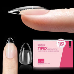 Beetles Tipex almond short tip with built-in apex for salon-strength results