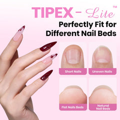 Beetles Tipex Lite Apex Nail Tips Kit natural-fit tips highlight seamless, natural-looking extensions