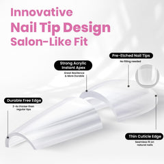 Beetles Tipex Lite pre-etched nail tips save prep time