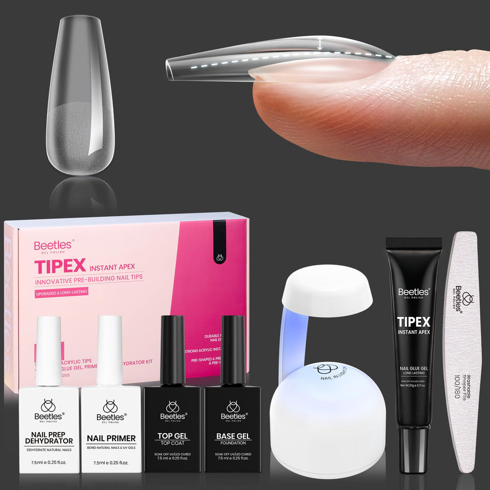 Beetles Tipex pre-build coffin medium tips for salon-quality extensions at home