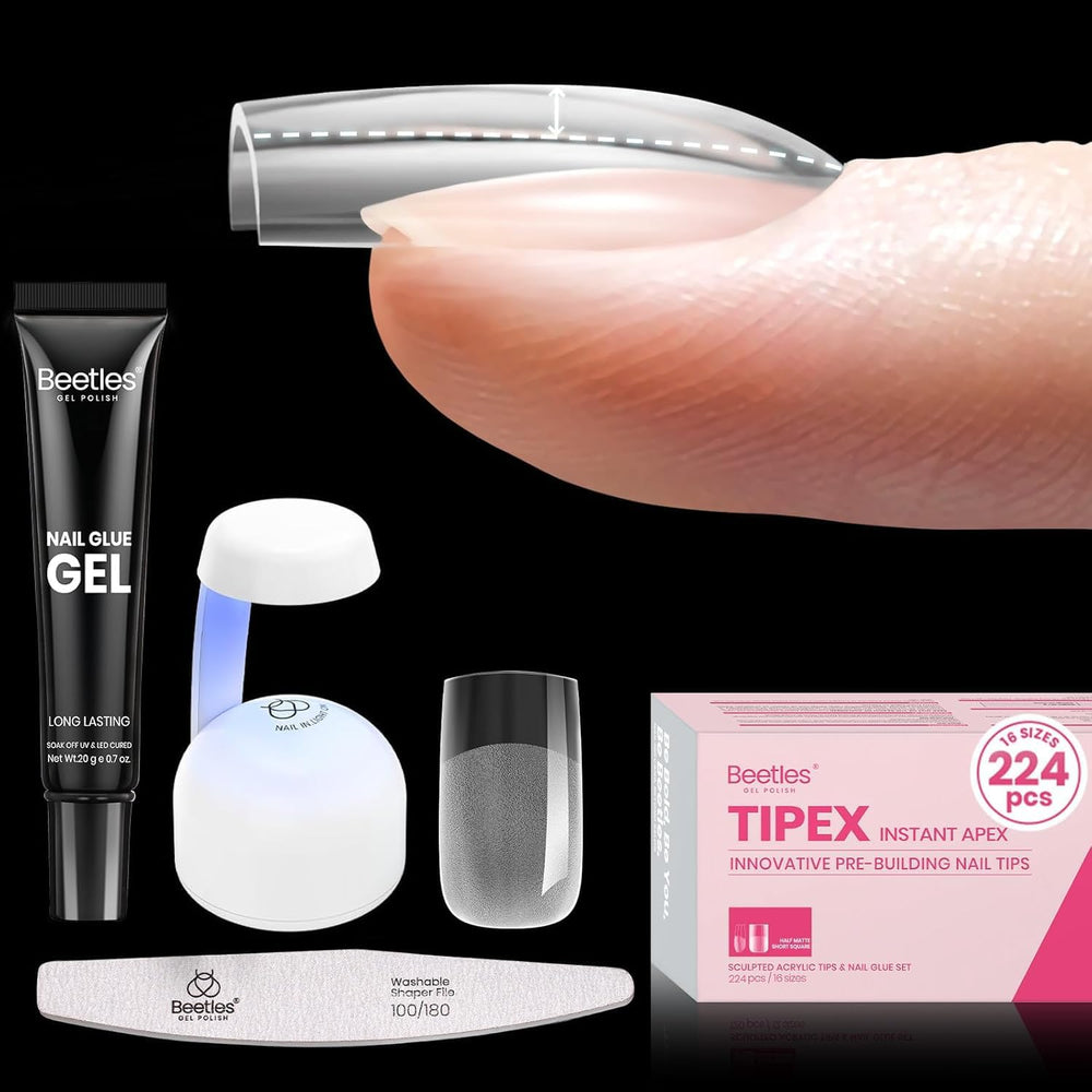 Beetles Tipex tips kit 224 pcs ready for salon-quality extensions at home