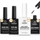 Beetles top coat and base coat set close-up, showing professional long-lasting shine.