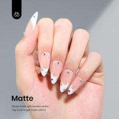 Beetles White Gel Polish used for French manicure at home with smooth finish