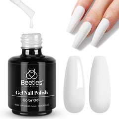 Beetles White Gel Polish bottle for winter nails with long-lasting shine