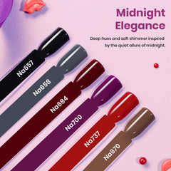 Beetles Winter Gel Nail Polish Set dark red bottle provides dramatic color with smooth application.