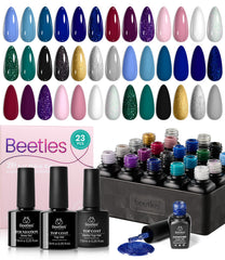 Beetles Winter Gel Nail Polish Set navy blue swatch for durable, salon-quality nails