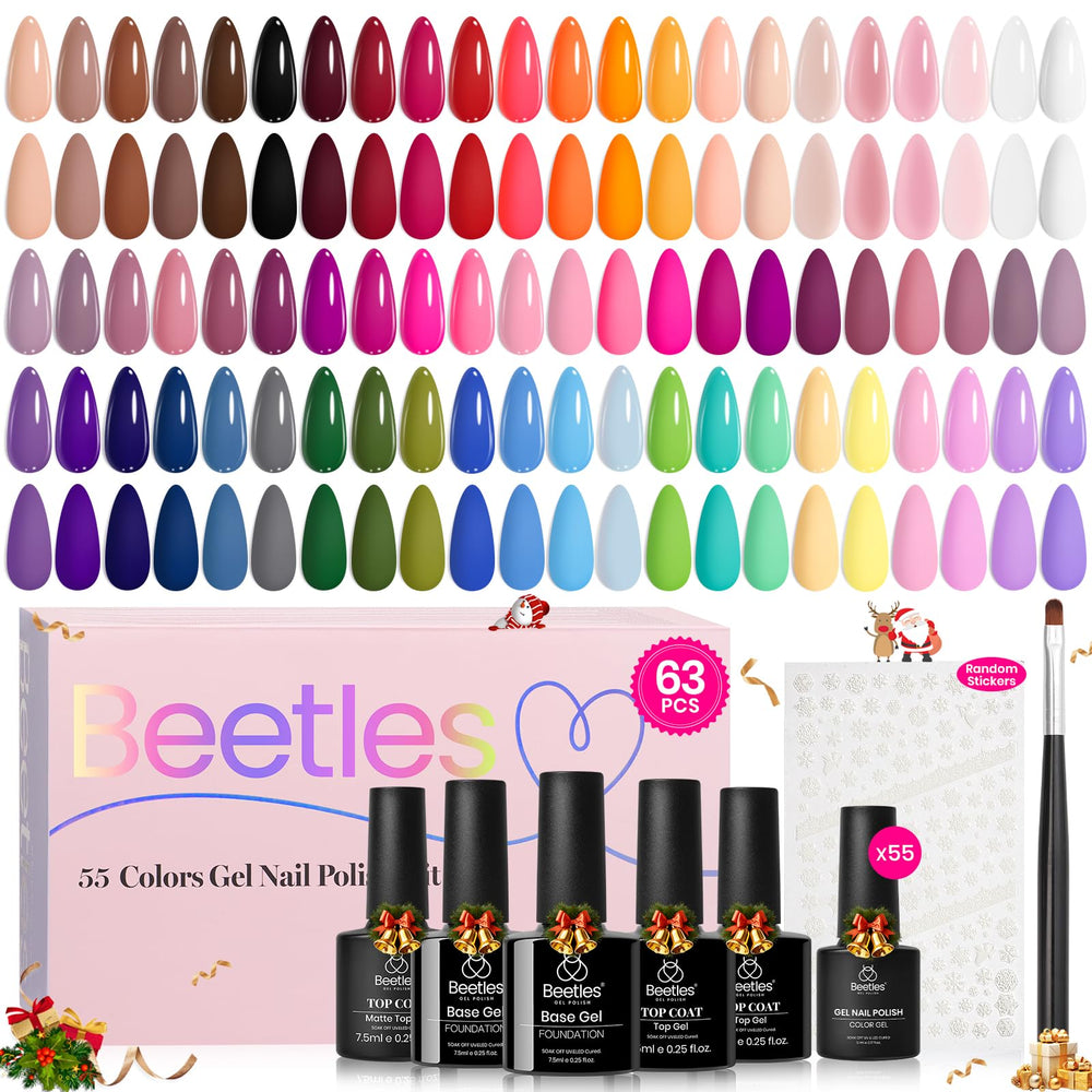 Beetles winter gel nail polish set packaging shows gift-ready presentation