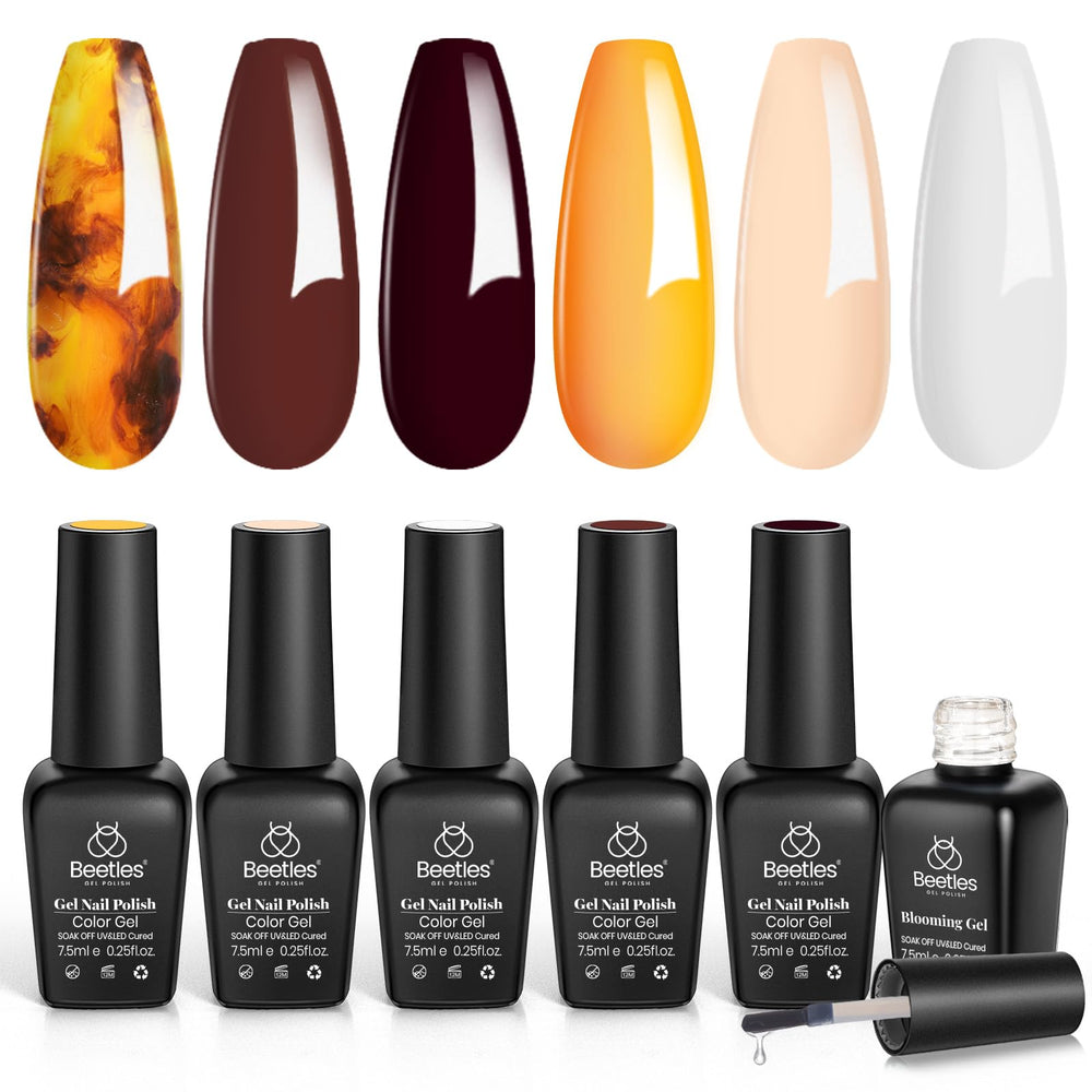 Beetles Winter Gel Polish Amber Attraction bottle front showing rich hues for festive nails