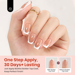 Beetles X Press Gel Nail Kit French tips collection shows elegant short square designs.