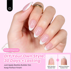 Beetles X Press Nails 16 sizes short almond fit most nails for precise look