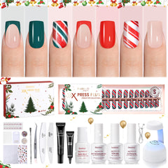 Beetles X Press Plus kit box front showing all-in-one contents for at-home manicure