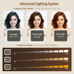 Behaesty LED mirror tri-light with three color modes for makeup accuracy