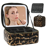 Behaesty travel makeup bag full view showcases compact organized design for on-the-go routines.