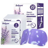 BeHoomi steam eye mask lavender packaging for a relaxing spa-like ritual.