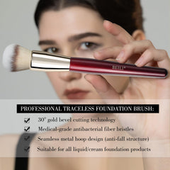 BEILI vegan fiber brushes show ultra-soft texture for smooth powder application.
