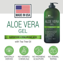 Being Naturals Aloe Gel label front highlights pure organic formula