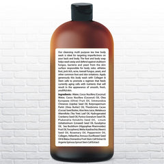 Being Naturals bottle label ingredients shows USA-made formula for reliable skincare