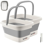 Beinilai collapsible foot bath folded for compact storage and travel convenience.