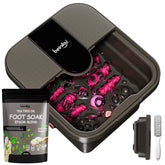 Beinilai collapsible foot spa showing heat and bubbles for a soothing soak.