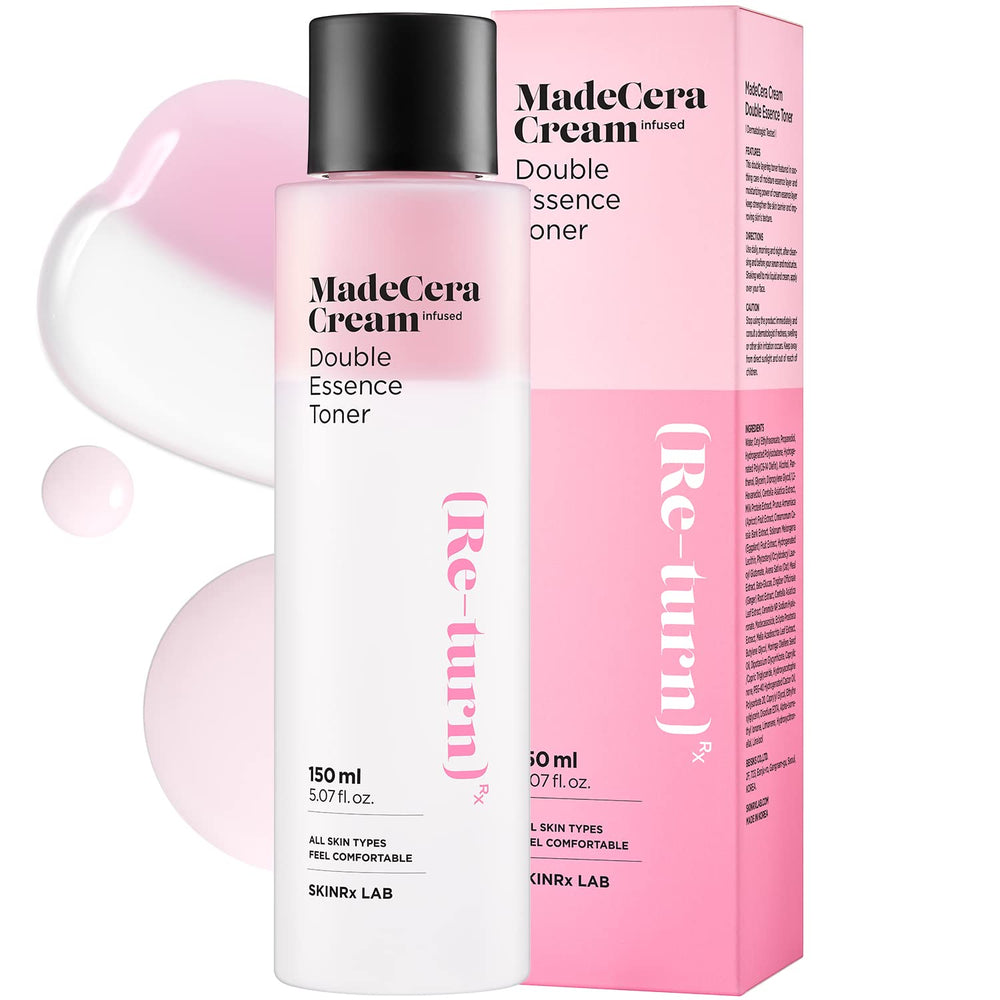 BEISIKS SKINRxLAB MadeCera toner bottle demonstrates hydrating formula for calm, radiant skin.