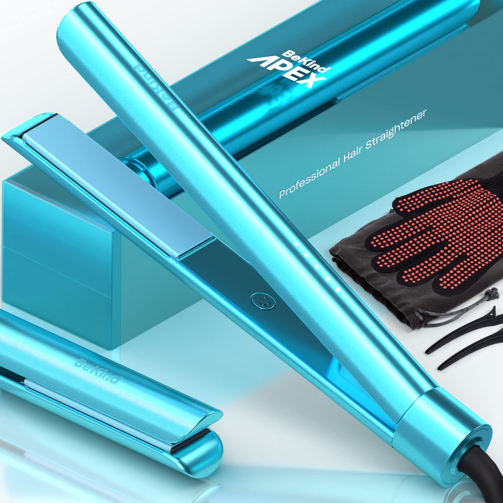Bekind Apex 2-in-1 straightener plates close-up for smooth glide.