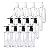 Bekith 16-pack empty lotion bottles with black and white pumps for organized skincare routines.