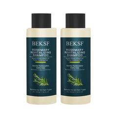 BEKSF Rosemary Shampoo bottle pours to refresh oily scalp and balance roots.