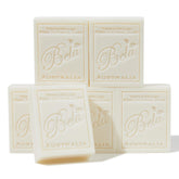 BELA Extra Creamy Goat Milk Soap pack of six bars for versatile hand, face, and body use.