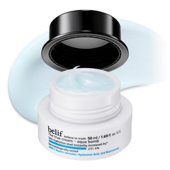 belif Aqua Bomb rapid hydration in action showing early plumpness and cooling gel