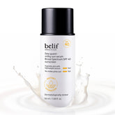 Belif Milky Niacinamide Sunscreen bottle front showing compact, hydrating formula for daily wear.