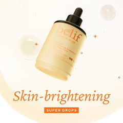 Belif Niacinamide 5% + Vitamin C serum pump closeup showing easy, quick-absorb texture.