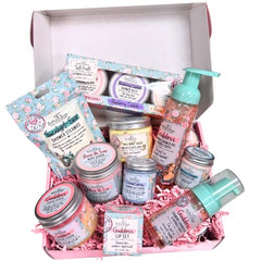 Bella & Bear mystery box unboxing with full and travel-size skincare items.