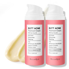 BellamiLuxx butt acne cream tube closeup for targeted blemish care