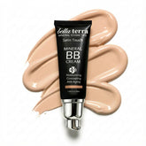 Bellaterra Cosmetics BB Cream packaging front highlights oil-free, matte finish in Light 102.