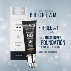Bellaterra Cosmetics BB Cream seamless blending with fingers or brush for smooth finish