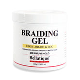 Bellatique Braiding Gel maximum hold bottle front showcases professional-grade packaging