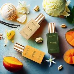 BELLAVITA Gourmet Set Pistachio bottle offers nutty sweetness with a comforting base.
