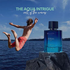 BellaVita Luxury Ocean men's fragrance display highlights a versatile scent for daily and special occasions