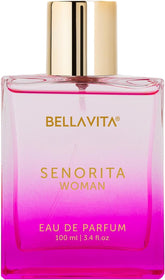Bella Vita Luxury Senorita perfume bottle front showing a radiant daily-wear fragrance