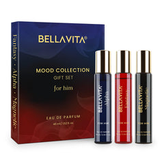 BellaVita Mood Alpha bottle front shows bold cedarwood notes for confident daytime wear.