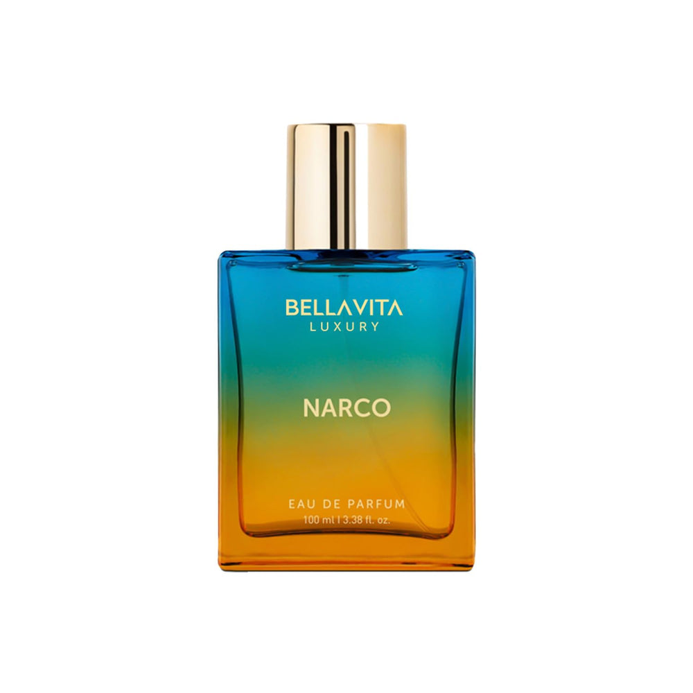Bellavita Narco unisex perfume bottle close-up for all-day wear.